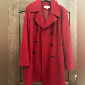 Anne Klein peacoat deep red XL used once